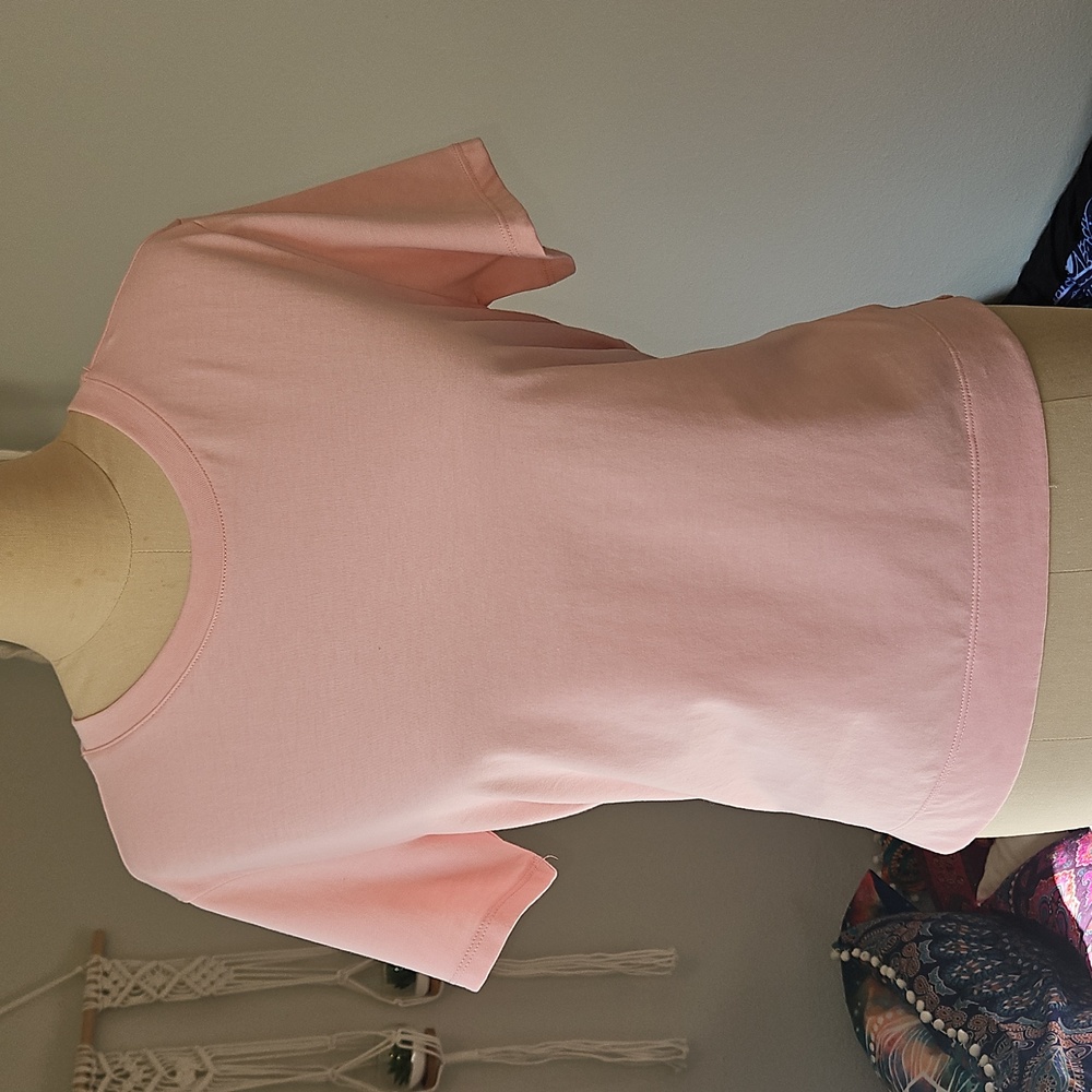 Pink Boxy Crew Neck Tee - Picture 5 of 10